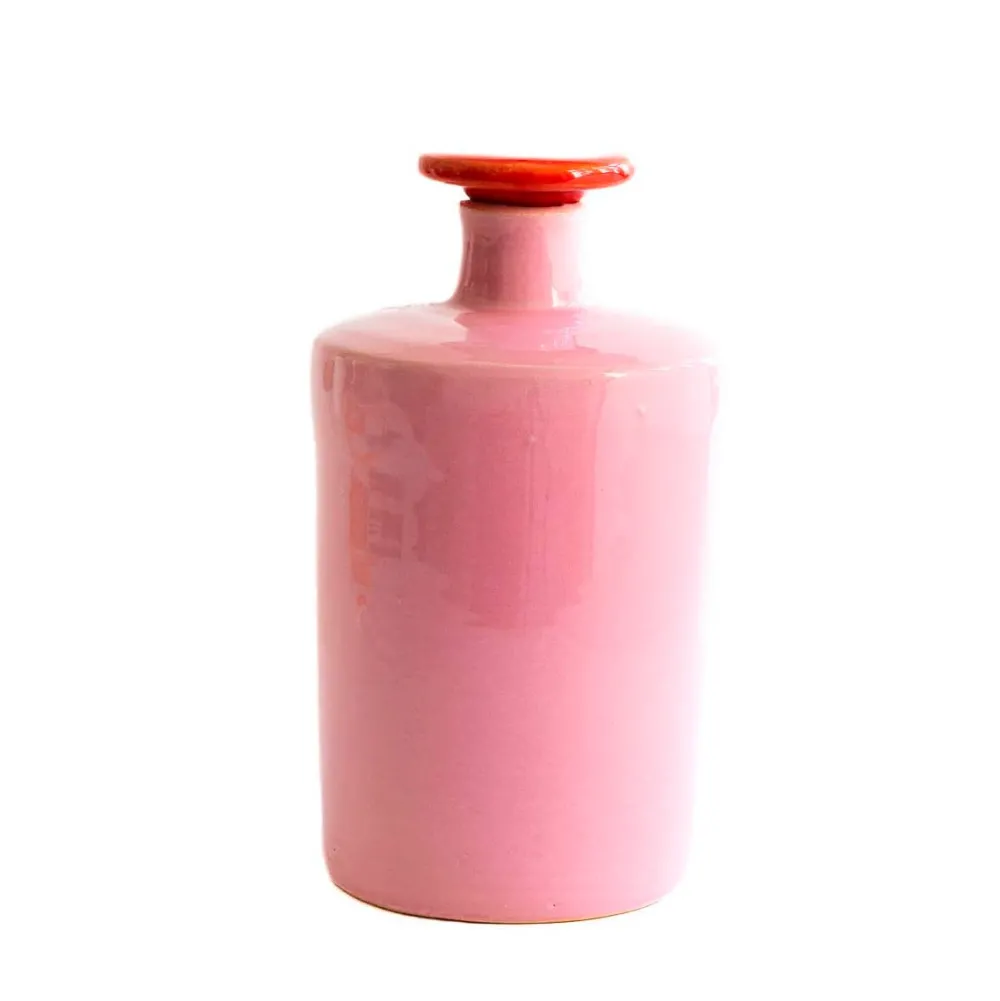 Val Pottery Køkken|Keramik & Porcelæn>Carlota Bottle Pink/Red Lid