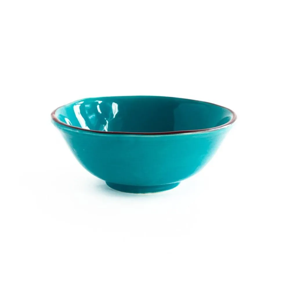 Val Pottery Køkken|Keramik & Porcelæn>Inez Bowl Turquoise/Dark Red Line