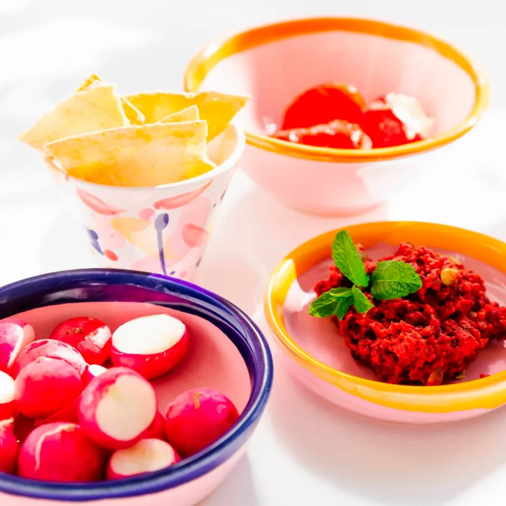 Val Pottery Køkken|Keramik & Porcelæn>Joana Bowl Yellow/Pink Edge