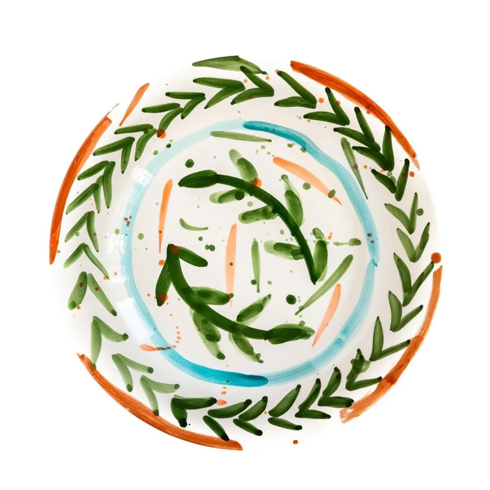 Val Pottery Køkken|Keramik & Porcelæn>Miguel Plate Dark Green Feathers