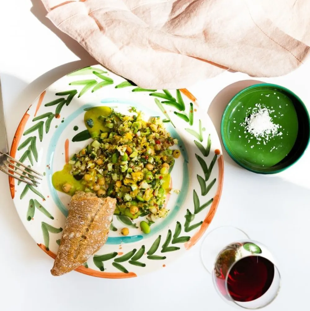 Val Pottery Køkken|Keramik & Porcelæn>Miguel Plate Dark Green Feathers