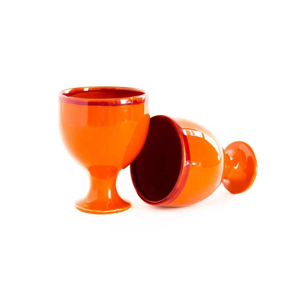 Val Pottery Køkken|Keramik & Porcelæn>Raquel Cups Dark Orange/Dark Red Line