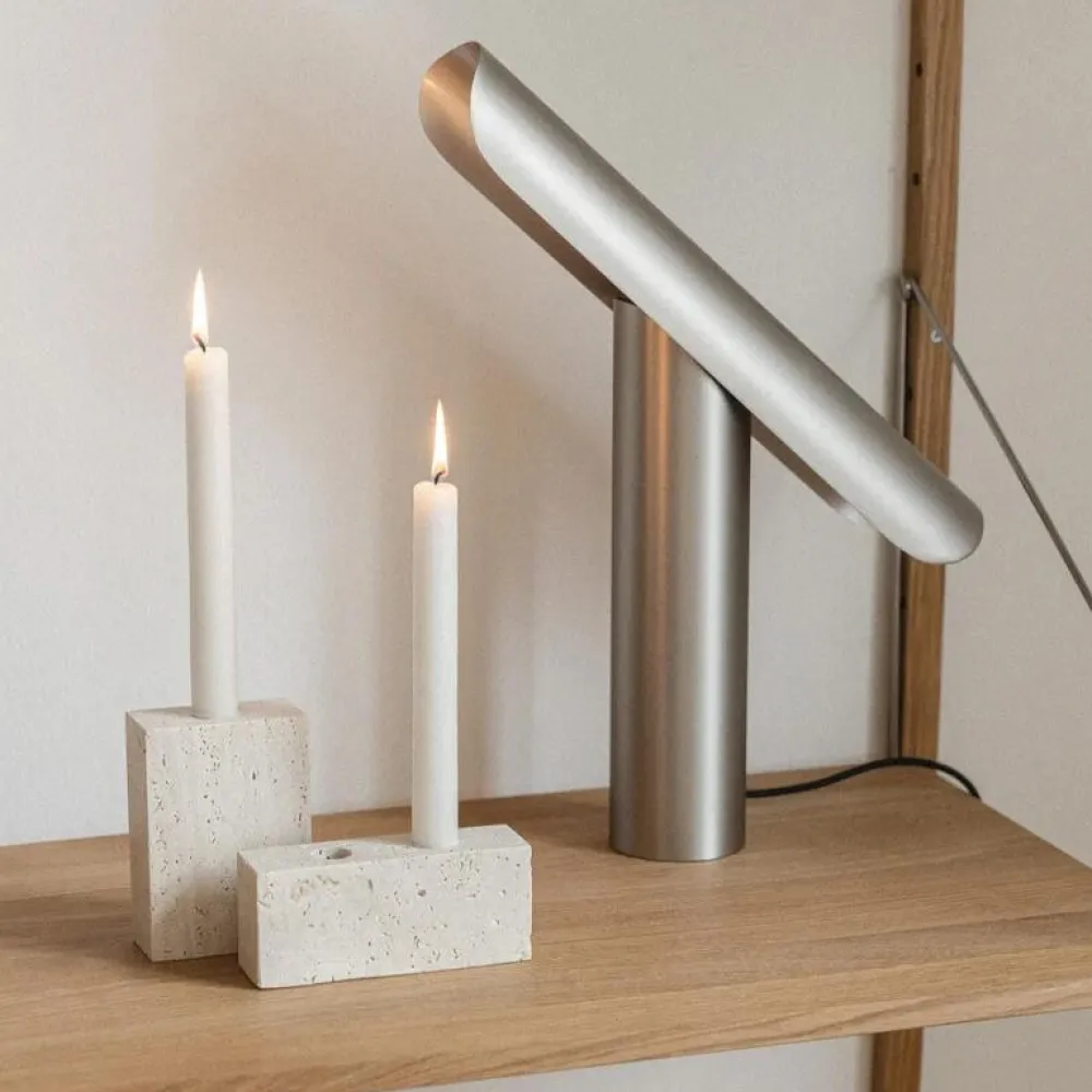 Wabi Sabi Nordic Andet Boligtilbehør|Lysestager>Epode Lysestage (2) Travertin