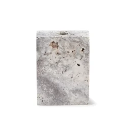 Wabi Sabi Nordic Lysestager>Epode Lysestage (1) Travertin Silver
