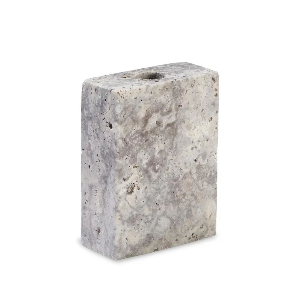 Wabi Sabi Nordic Lysestager>Epode Lysestage (1) Travertin Silver