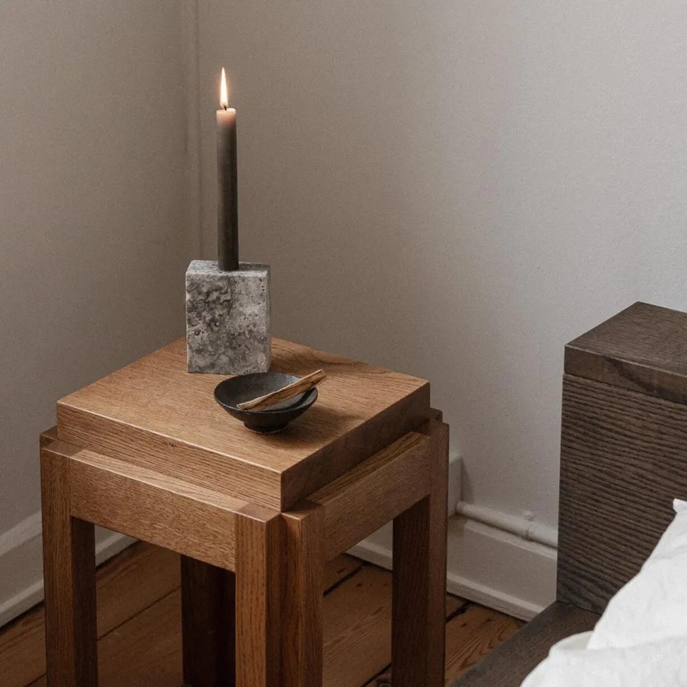 Wabi Sabi Nordic Lysestager>Epode Lysestage (1) Travertin Silver
