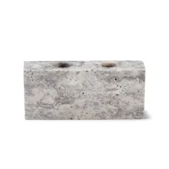 Wabi Sabi Nordic Lysestager>Epode Lysestage (2) Travertin Silver