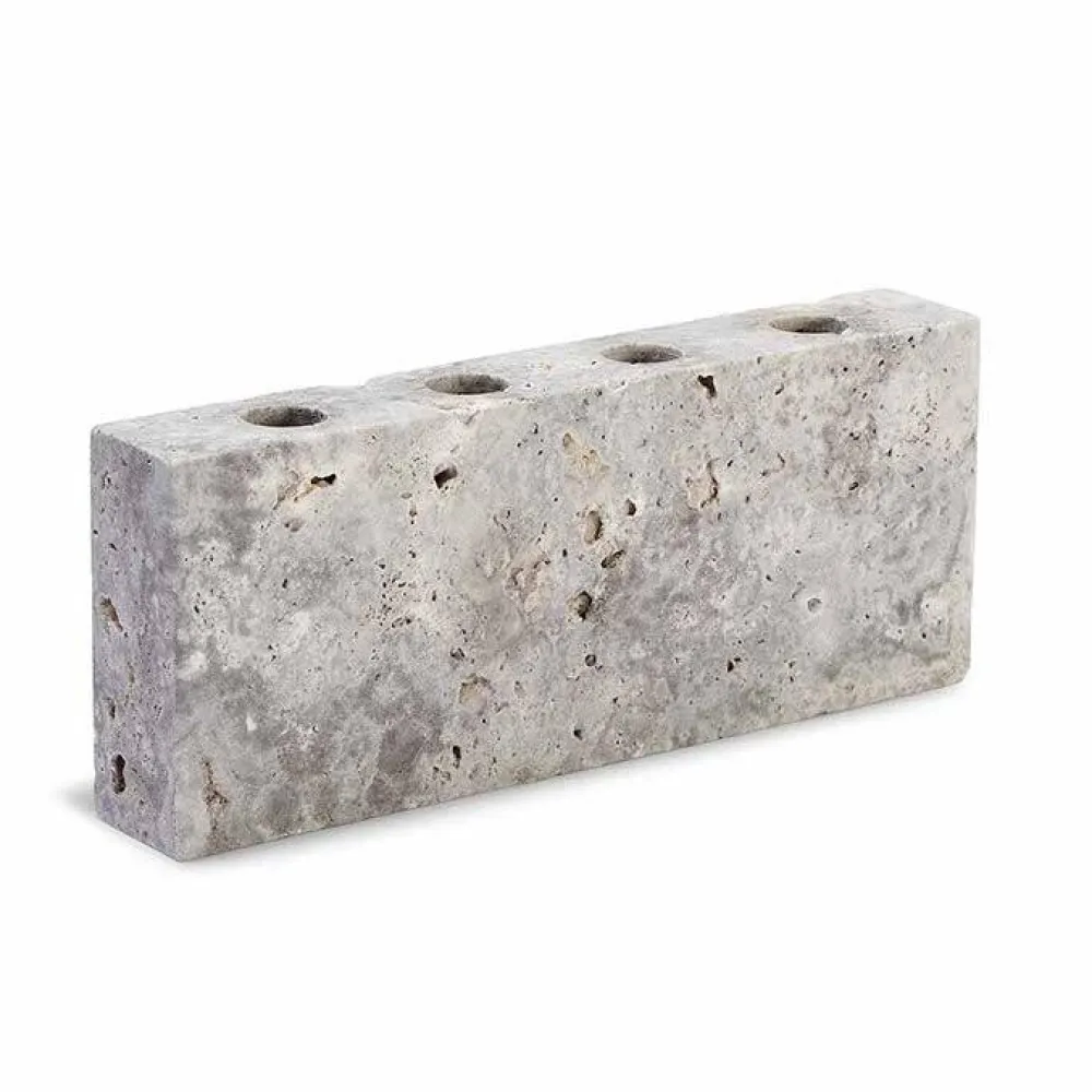 Wabi Sabi Nordic Adventsstager|Lysestager>Epode Lysestage (4) Travertin Silver