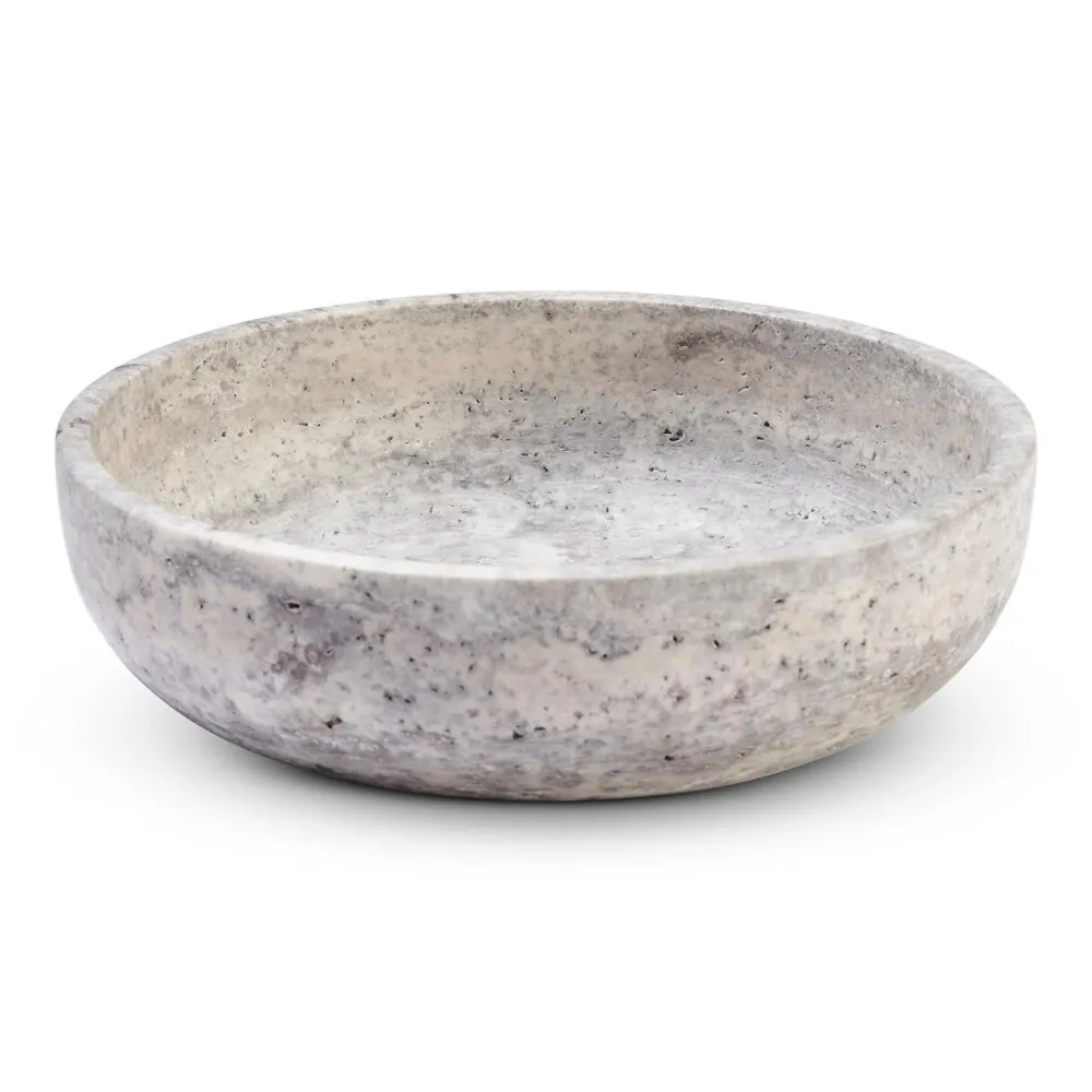 Wabi Sabi Nordic Andet Boligtilbehør>Hyben Skål Travertin Silver Medium