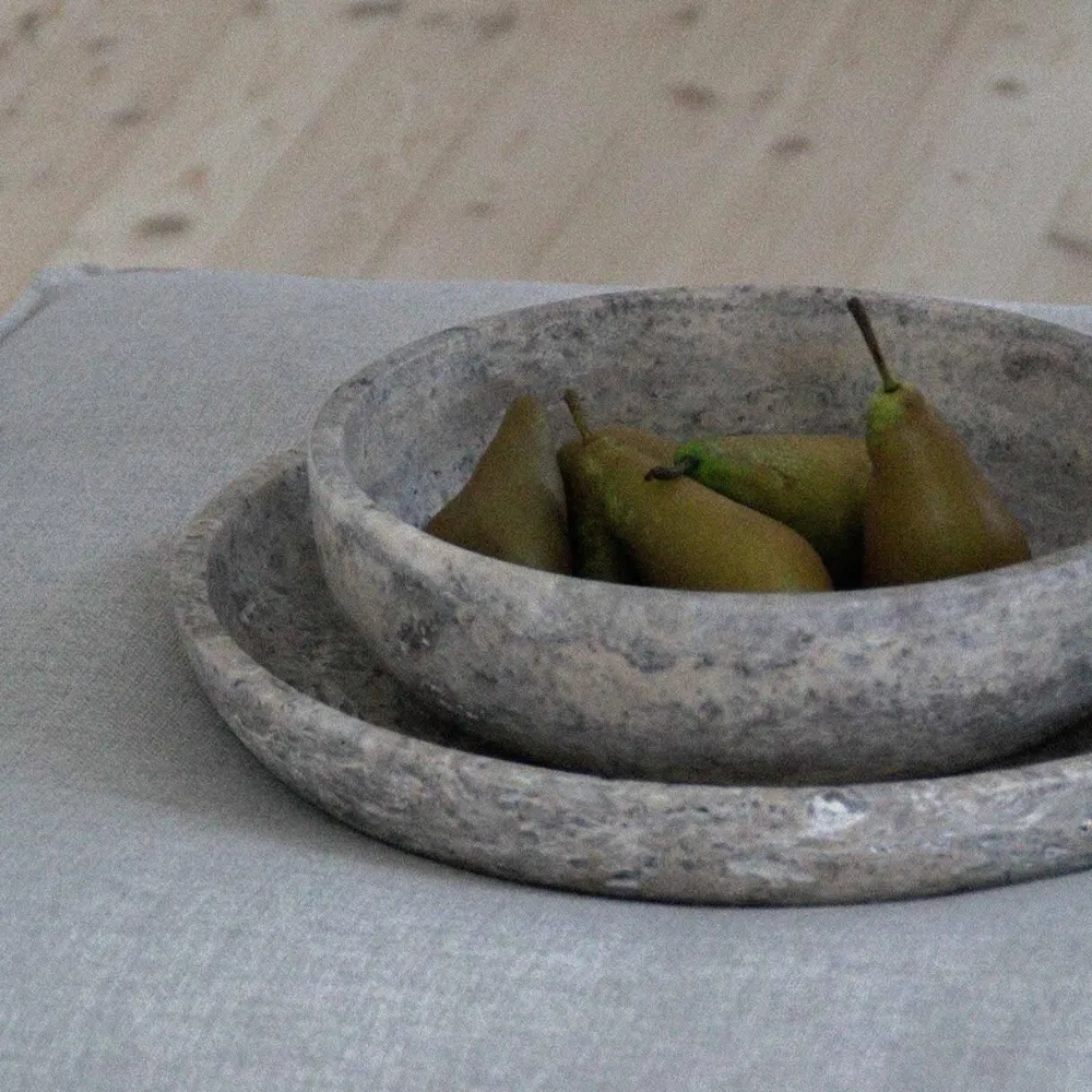 Wabi Sabi Nordic Andet Boligtilbehør>Hyben Skål Travertin Silver Medium
