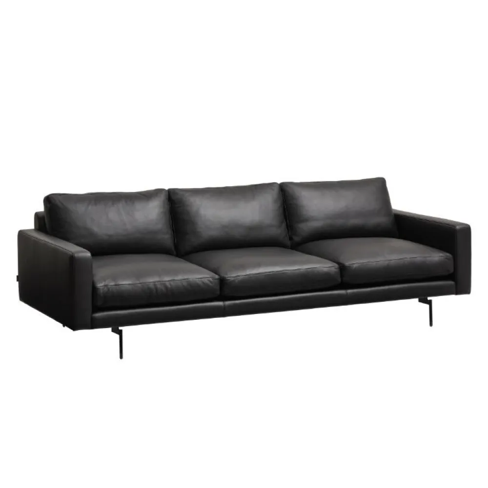 Wendelbo Sofaer|Stue>Edge V1 3-Pers. Sofa Sort Faith Læder