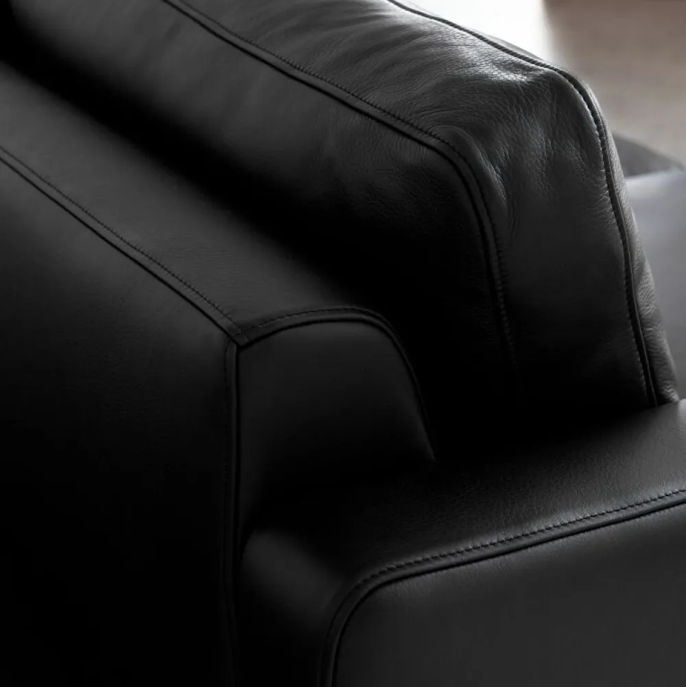 Wendelbo Sofaer|Stue>Edge V1 3-Pers. Sofa Sort Faith Læder