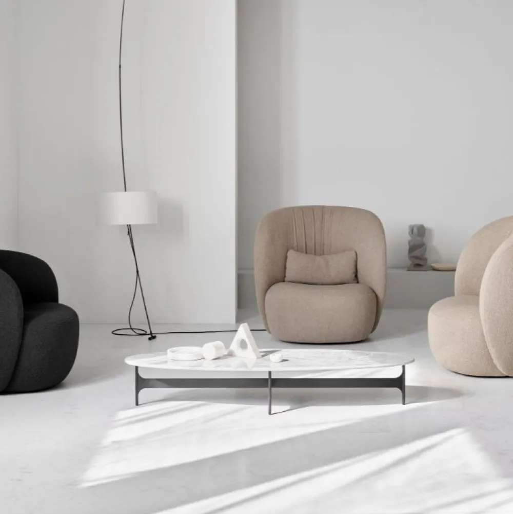 Wendelbo Borde|Stue>Floema Oval Sofabord Grå