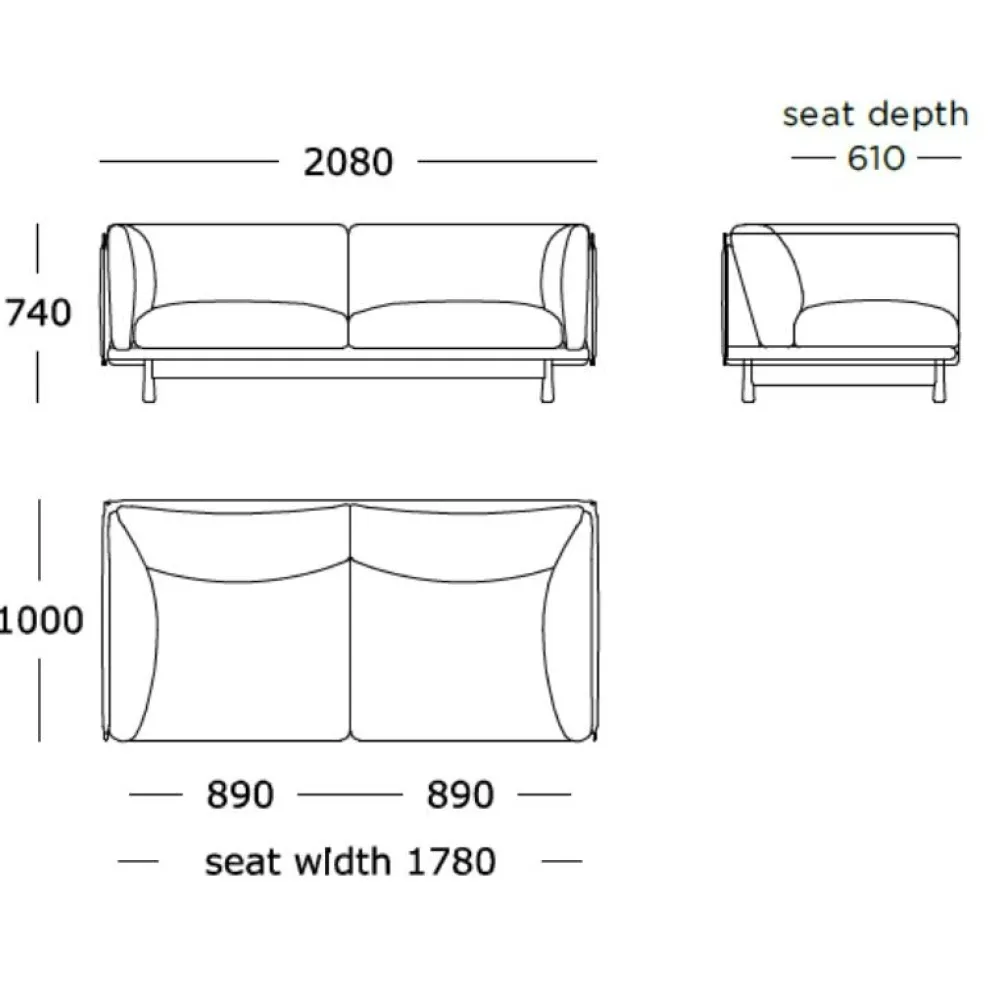 Wendelbo Sofaer|Stue>Kite 2-Pers. Sofa