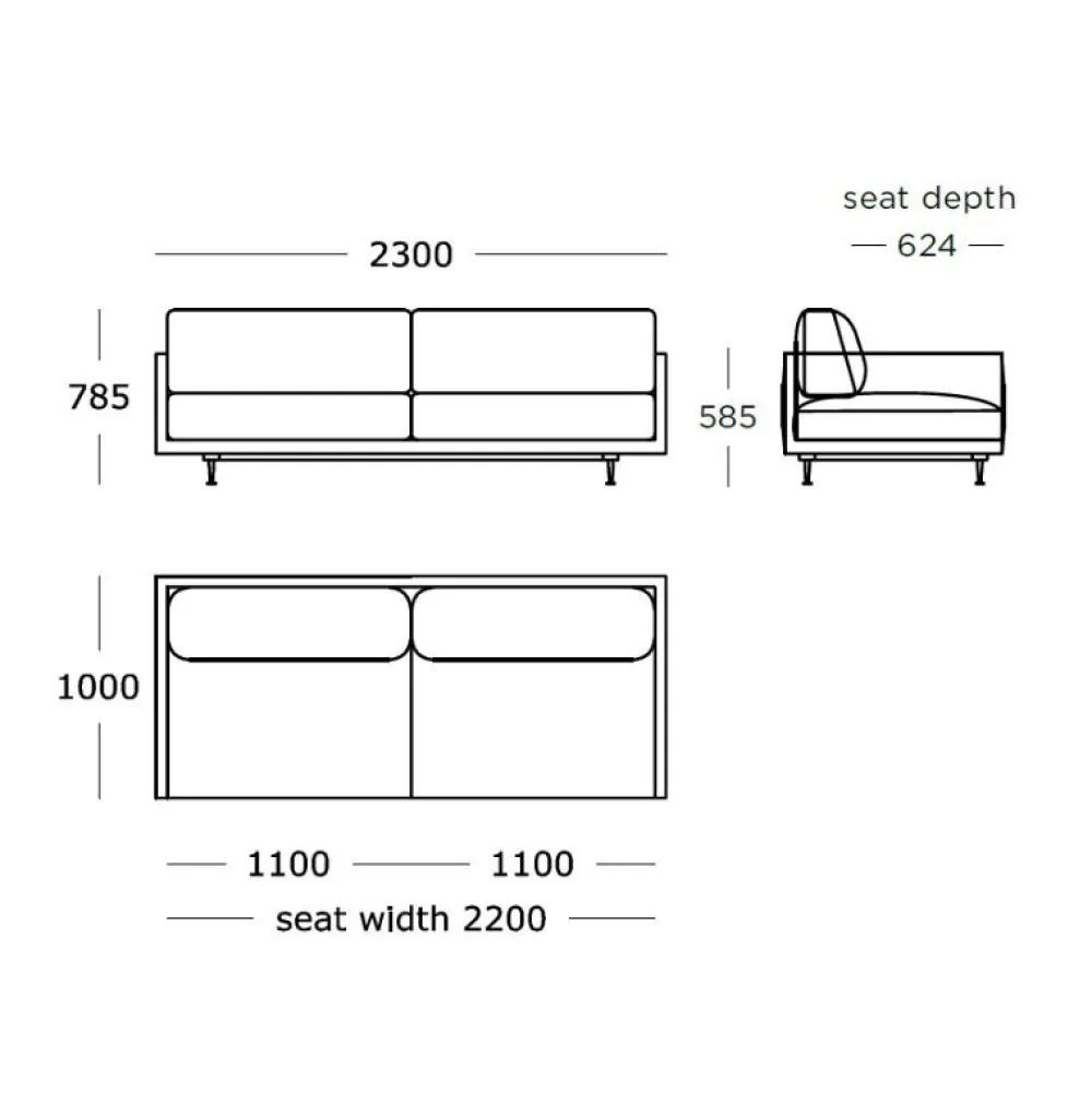 Wendelbo Stue|Sofaer>Maho 2,5 Pers. Sofa Navona 02