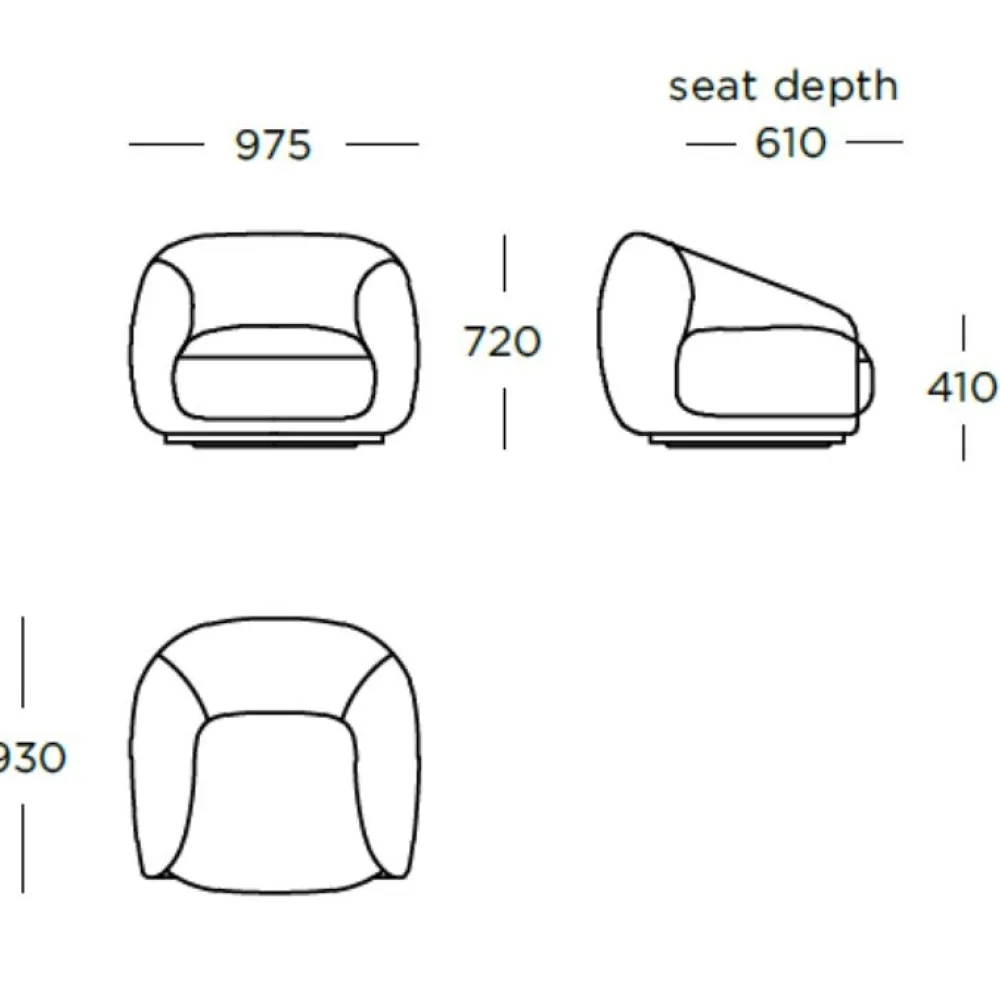 Wendelbo Stole|Stue>Montholon Loungestol Bosa Col. 04