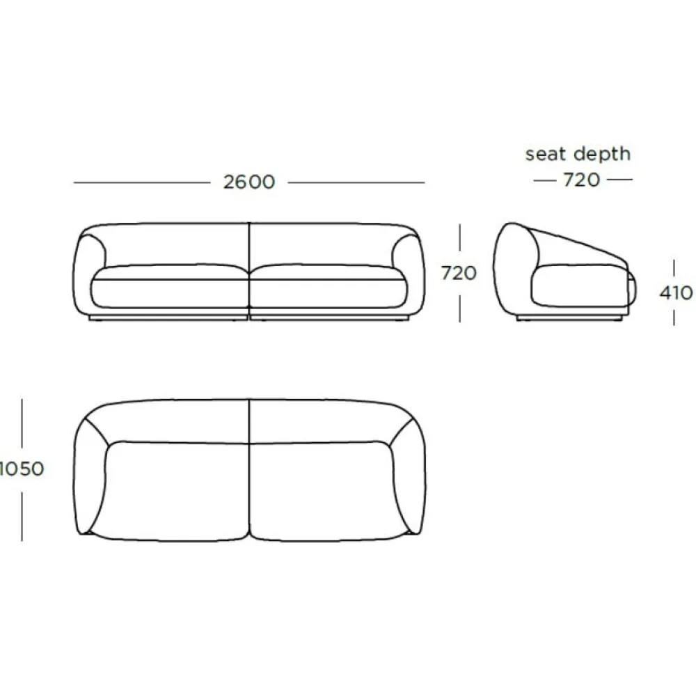 Wendelbo Sofaer|Stue>Montholon 3-Pers. Sofa Bosa Col. 04