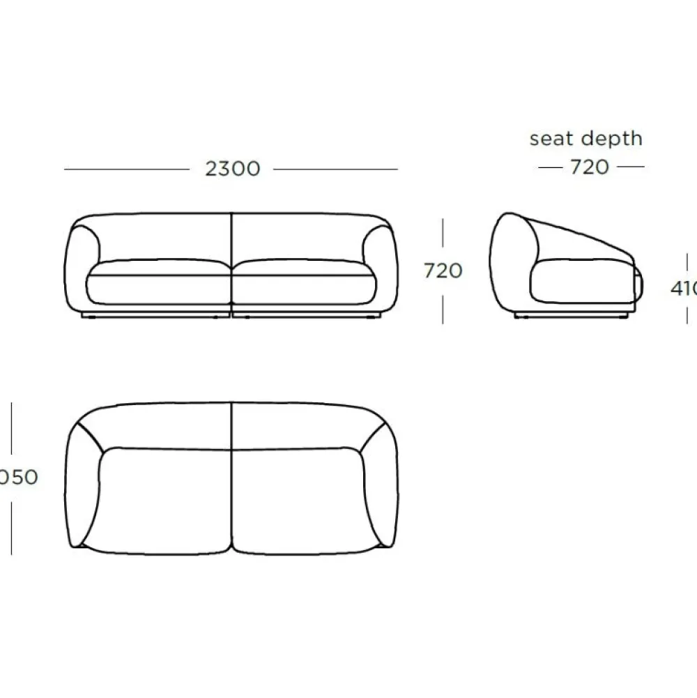 Wendelbo Sofaer|Stue>Montholon 2.5-Pers. Sofa Cuddle Col. 04