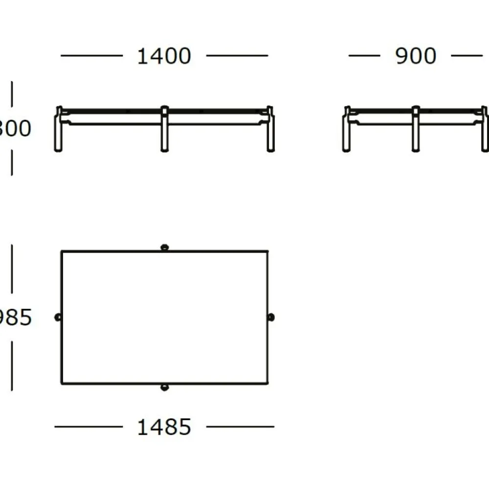 Wendelbo Borde|Stue>Notch Rectangular Large Sofabord