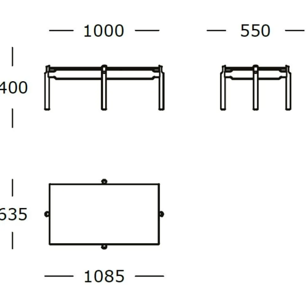 Wendelbo Borde|Stue>Notch Rectangular Medium Sofabord